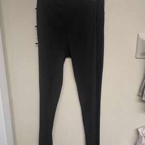 Black Leggings with Lace Detail